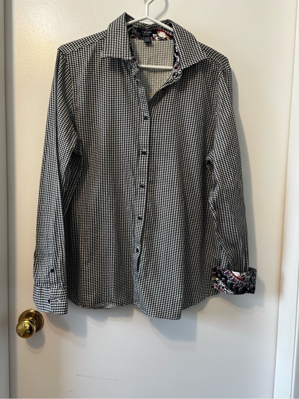 Chaps Herringbone Button-Down Shirt  No-Iron Top